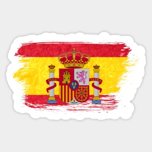 Spain flag - grunge brick stone Sticker